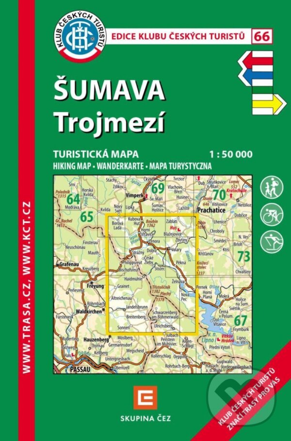 Levně KČT 66 Šumava Trojmezí 1:50 000 Turistická mapa