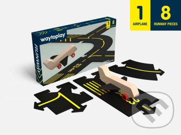 Flexibilná letisková dráha waytoplay s dreveným lietadlom - hra z kategorie Stavebnice