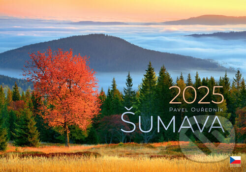 Šumava 2025 - nástěnný kalendář (Pavel Ouředník). Helma, 2024