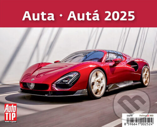 Stolní kalendář Auta 2025 (Helma). Helma, 2024
