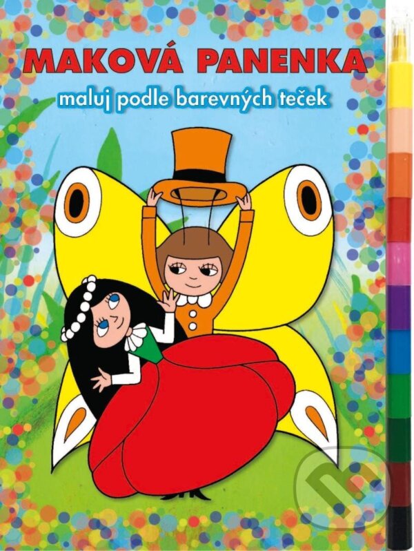 Levně Maková panenka - Maluj podle barevných teček + MAXI voskovka - kniha z kategorie Omaľovávanky