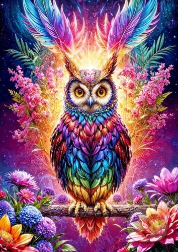 Puzzle Neonová Sova 1000 Dílů