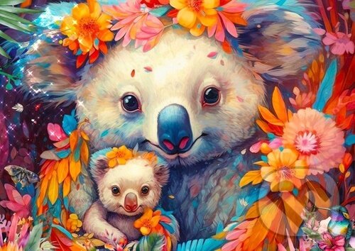 Levně Mazlení s koalou - puzzle z kategorie Umelecké
