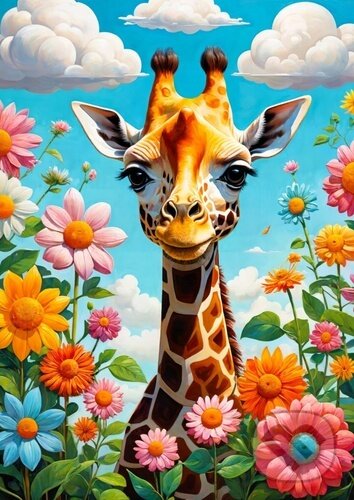 Levně Roztomilá žirafka - puzzle z kategorie Umelecké