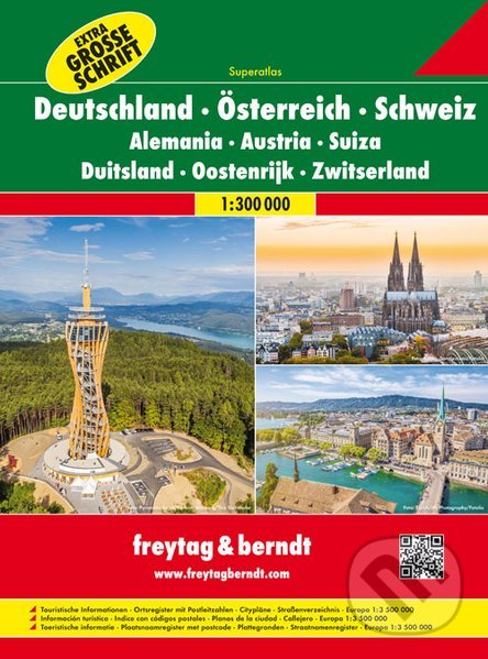 Levně Deutschland – Österreich – Schweiz 1:300 000 (Superatlas)