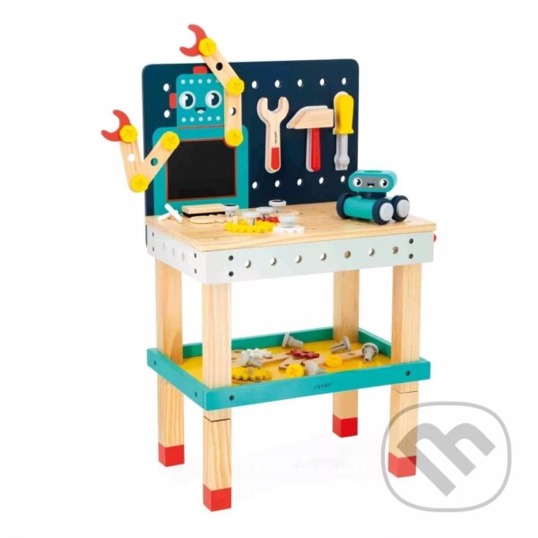 Společenská hra: Drevená detská dielňa a náradie 60 ks (Janod). Janod, 2024