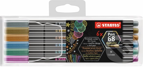 Levně STABILO Pen 68 metallic 6 ks Plastové Púzdro