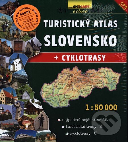 Levně Turistický atlas SLOVENSKO 1:50 000 (Najpodrobnejší atlas SR/Turistické trasy/Cyklotrasy)