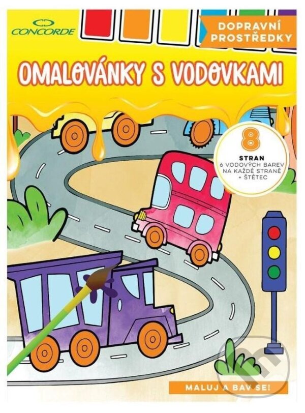 Levně Omalovánky s vodovkami - Dopravní prostředky A4 - kniha z kategorie Omaľovávanky