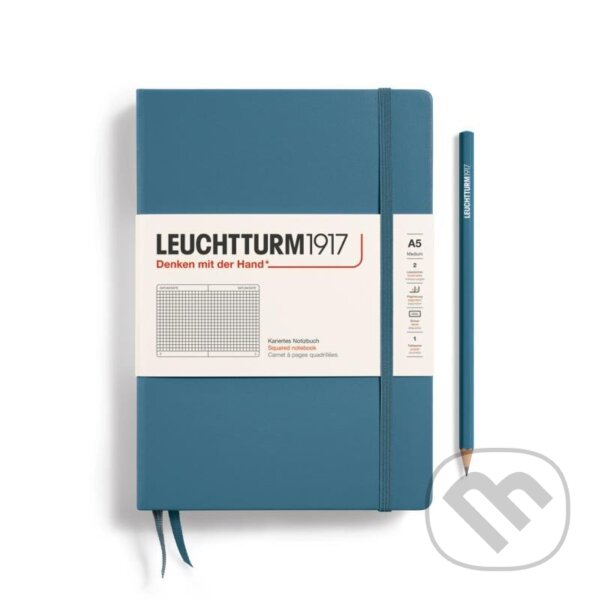 Levně Leuchtturm1917 Zápisník Stone Blue Medium A5 čtverečkovaný