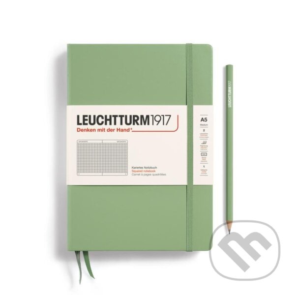 Levně Leuchtturm1917 Zápisník Sage Medium A5 čtverečkovaný