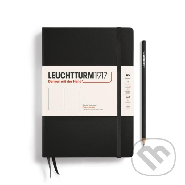Levně Leuchtturm1917 Zápisník Black Medium A5 čistý