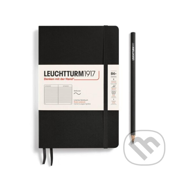 Levně Leuchtturm1917 Zápisník Black Softcover B6+ linkovaný
