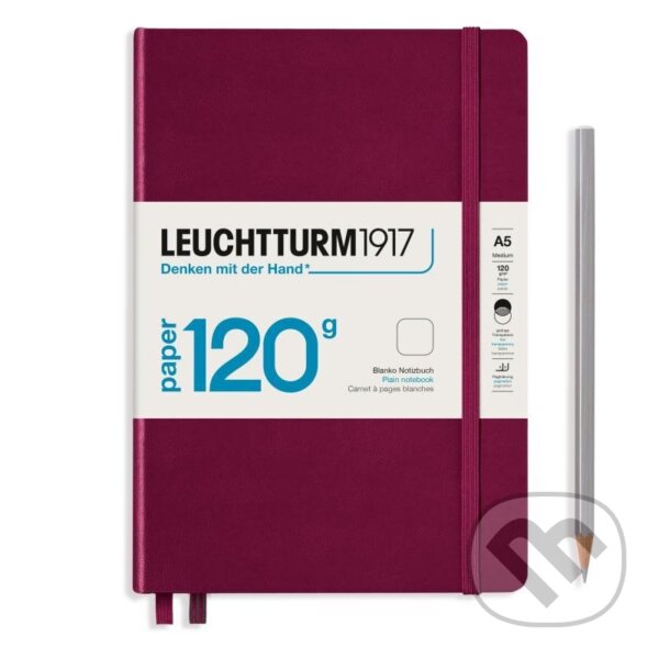Zápisník Leuchtturm Port Red, 120g Notebook Edition, Medium,A5 čistý