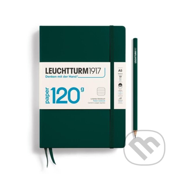 Leuchtturm1917 Zápisník 120G Forest Green Medium A5 linkovaný
