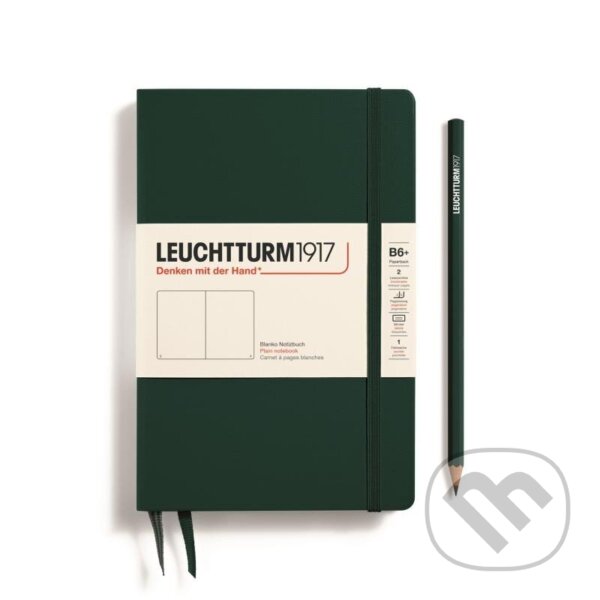 Levně Leuchtturm1917 Zápisník Forest Green Paperback B6+ čistý
