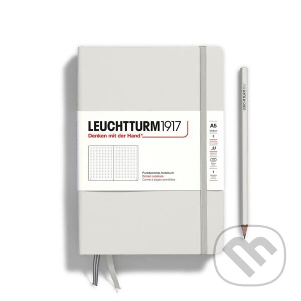 Levně Leuchtturm1917 Zápisník Light Grey Medium A5 tečkovaný