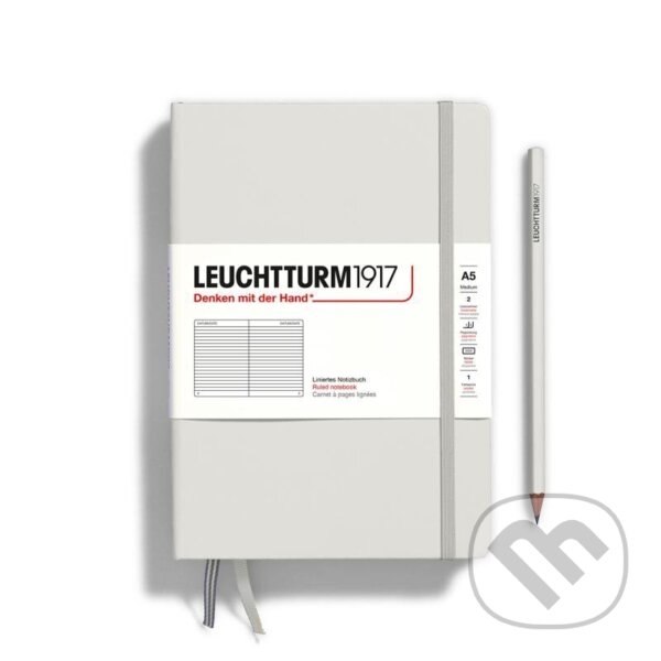 Levně Leuchtturm1917 Zápisník Light Grey Medium A5 linkovaný