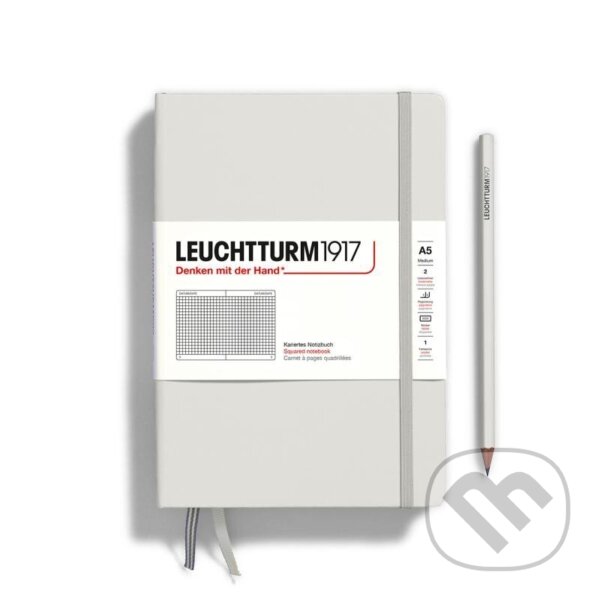 Levně Leuchtturm1917 Zápisník Light Grey Medium A5 čtverečkovaný