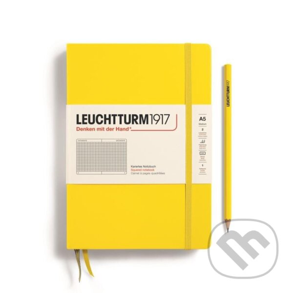 Levně Leuchtturm1917 Zápisník Lemon Medium A5 čtverečkovaný