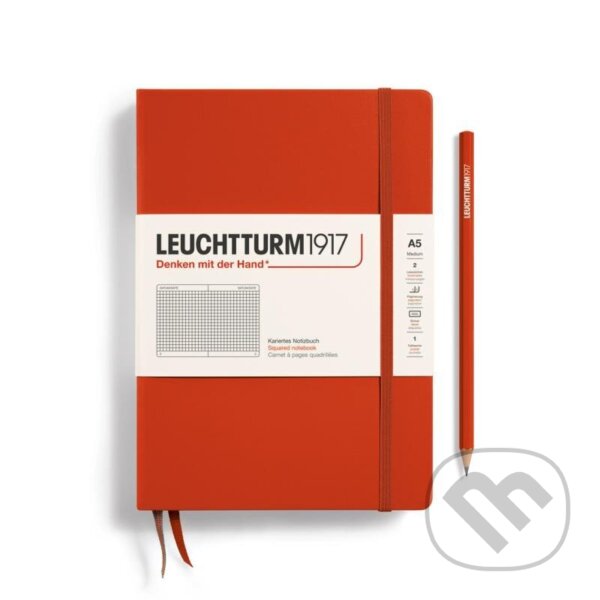 Levně Leuchtturm1917 Zápisník Fox Red Medium A5 čtverečkovaný