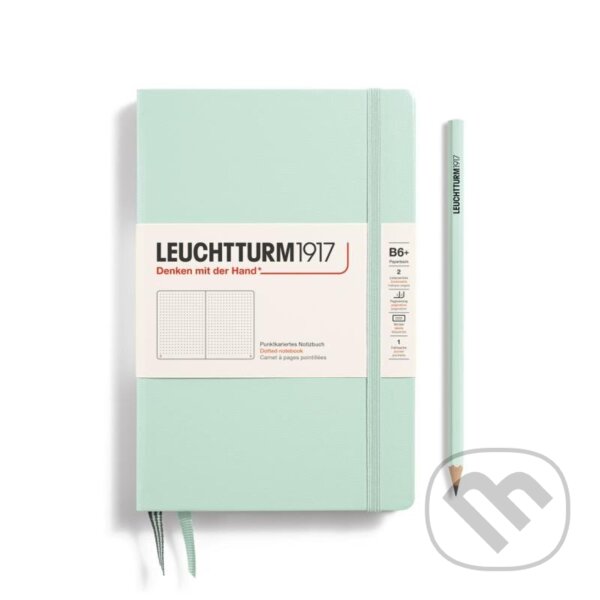 Leuchtturm1917 Zápisník Mint Green Paperback B6+ tečkovaný