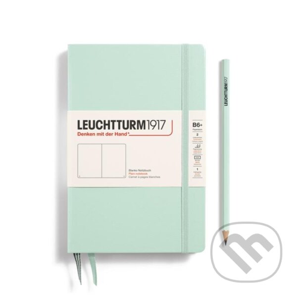 Leuchtturm1917 Zápisník Mint Green Paperback B6+ čistý