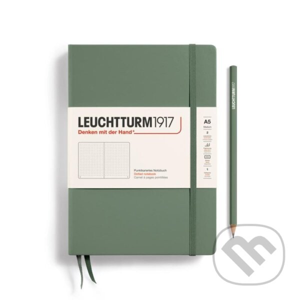 Levně Leuchtturm1917 Zápisník Olive Medium A5 tečkovaný