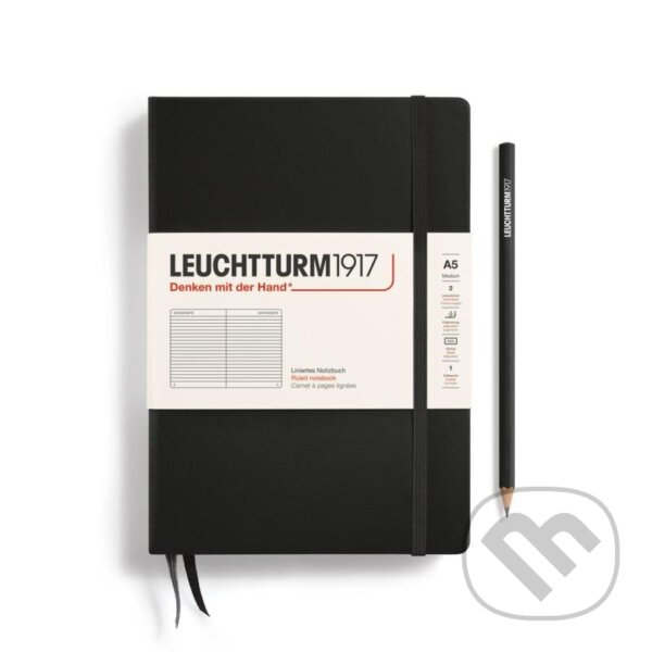 Levně Leuchtturm1917 Zápisník Black Medium A5 linkovaný