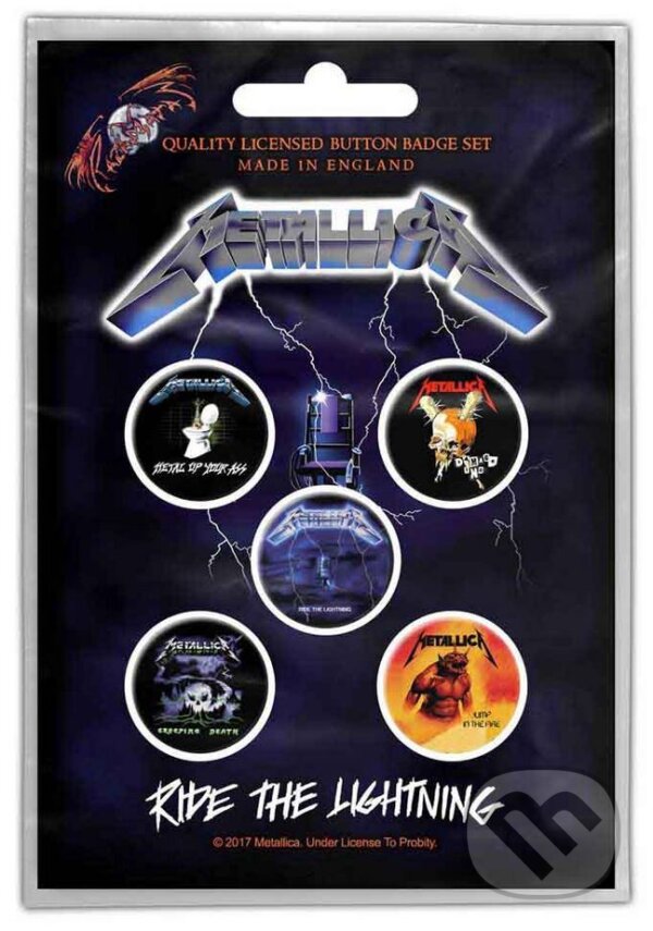 Set 5 odznakov Metallica: Ride The Lightning (Metallica). Metallica, 2024