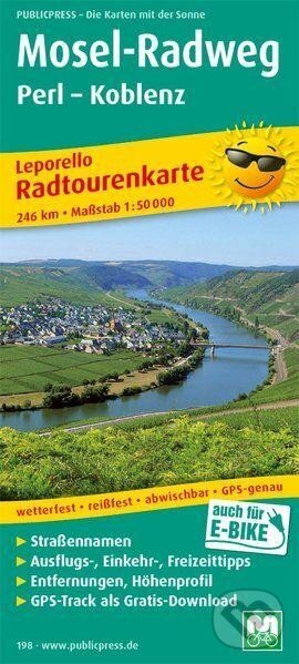 Levně Mosel-Radweg, Perl-Koblenz 1:50 000 / cyklistická mapa