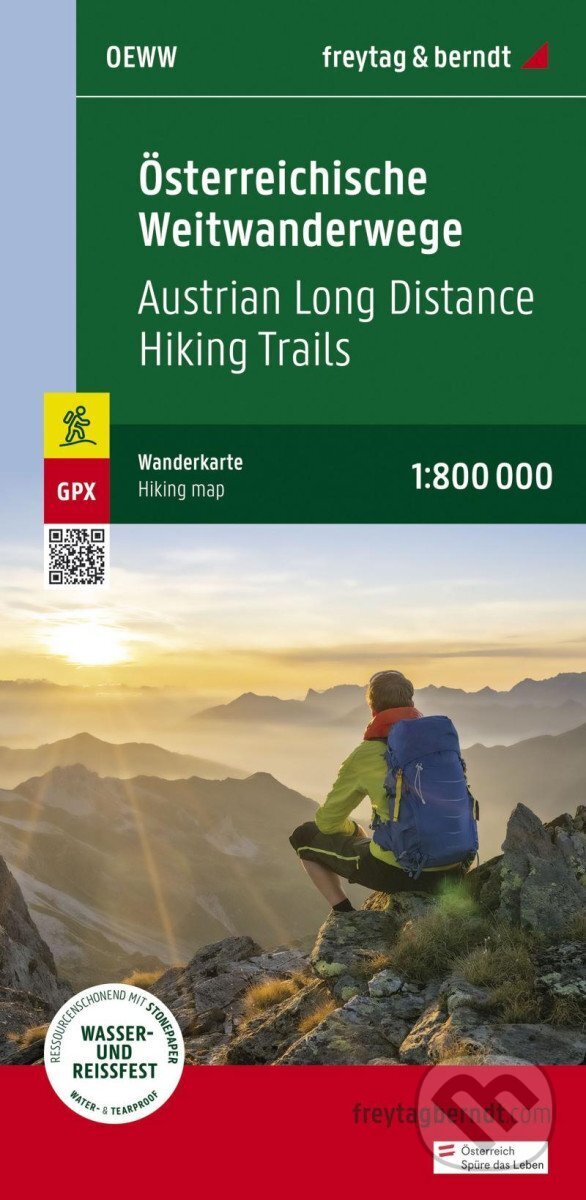 Levně Rakouské dálkové turistické stezky 1:800 000 / turistická a cykloturistická mapa