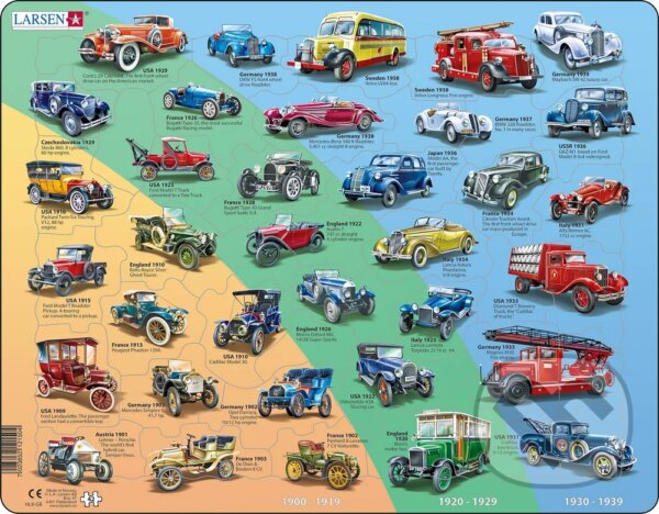 Levně Veterány - Autá (HL8) - puzzle z kategorie Náučné puzzle