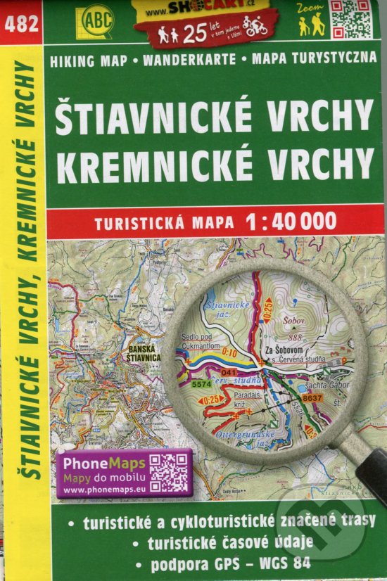 Levně Štiavnické vrchy, Kremnické vrchy 1:40 000 (Turistická mapa 482)