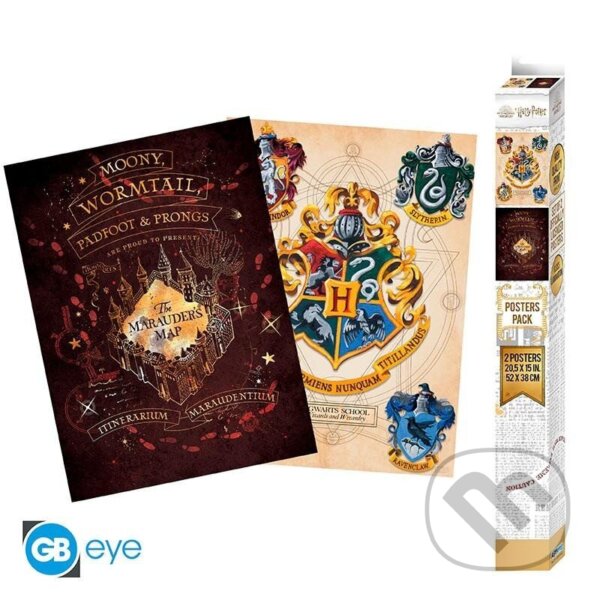 Levně Harry Potter Set plagátov - Bradavický znak & Záškodnícka mapa 2 ks