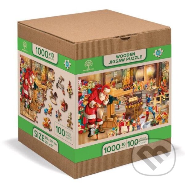 Levně Wooden City Puzzle Vánoční dílna (Dřevěné puzzle) - puzzle z kategorie Ostatné