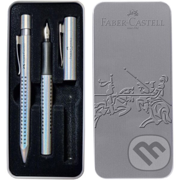 Levně Súprava Grip Edition - Glam Silver (plniace pero M + guľôčkové pero)