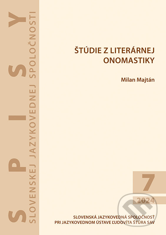 Kniha Štúdie z literárnej onomastiky