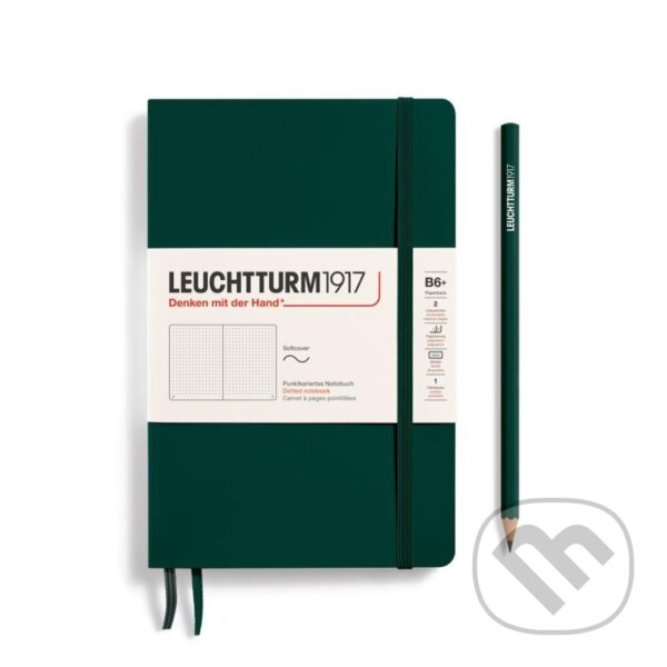Leuchtturm1917 Zápisník Forest Green Softcover B6+ tečkovaný