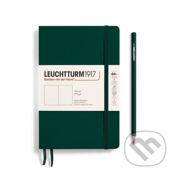 Leuchtturm1917 Zápisník Forest Green Softcover B6+ čistý