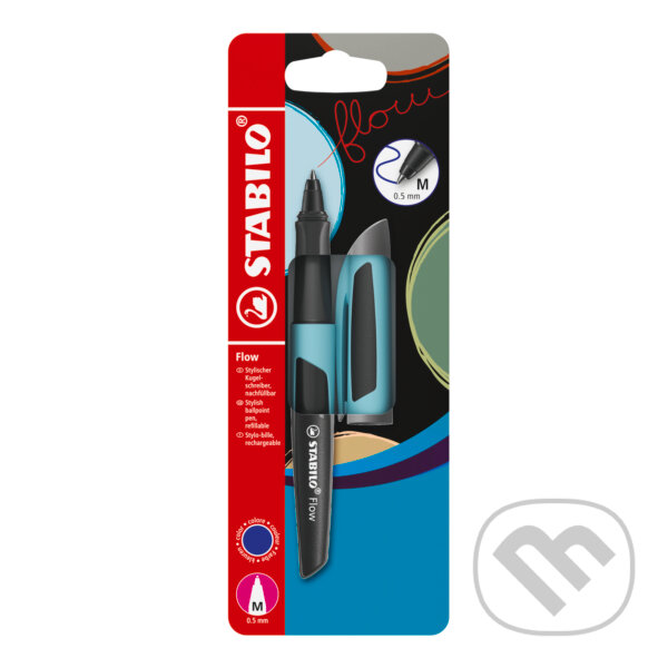 Levně STABILO Flow - svetlo modrá/čierna v Blistri (Guľôčkové pero)