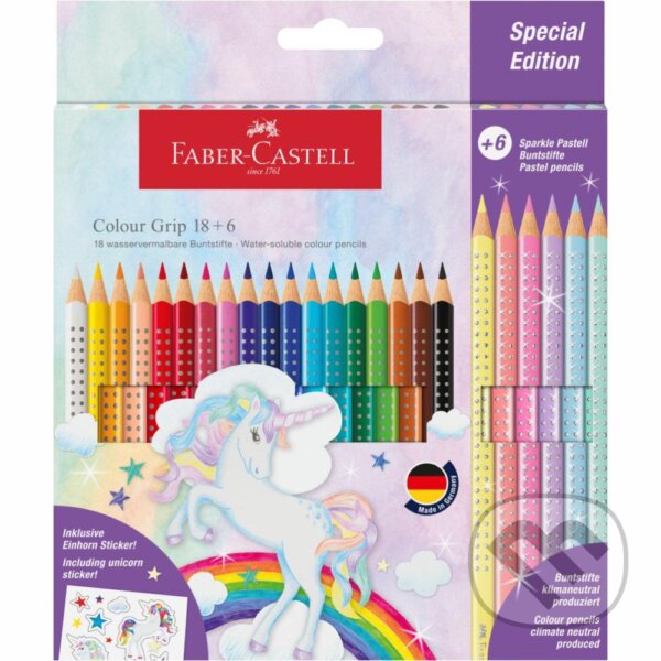 Levně Unicorn Pastelky Colour Grip 18+6 Sparkle set