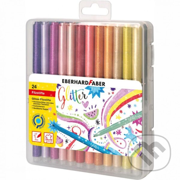 Levně Popisovače Glitter set 24 farebné