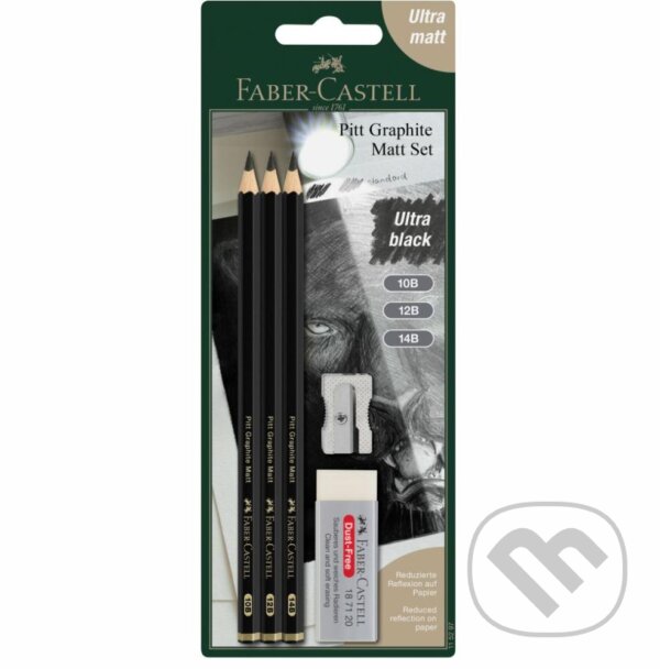Levně Grafitové ceruzky Pitt Matt set 10B, 12B, 14B, BL