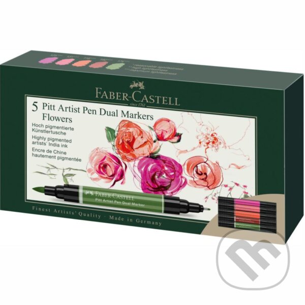 Levně Popisovač India ink Dual Marker 5x Flowers set