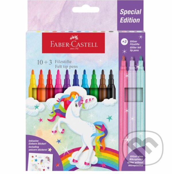 Levně Unicorn Popisovače Castle set 10+3 farebné