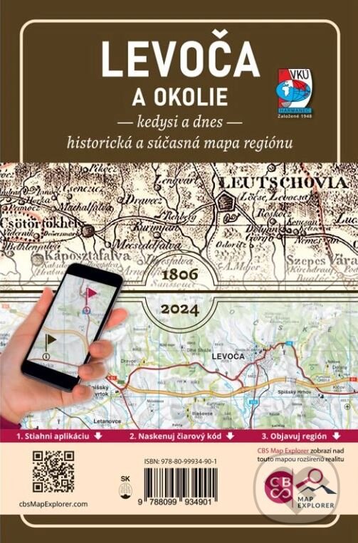 Levně Levoča a okolie - Kedysi a dnes (Historická a súčasná mapa regiónu) - kniha z kategorie Mapy Európy