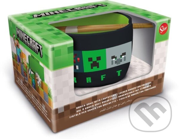 Levně Minecraft ramen miska + paličky, darčekový set