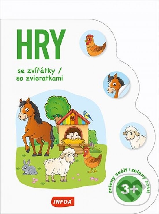 Levně Hry se zvířátky / Hry so zvieratkami (3+) (zelený sešit / zelený zošit) - kniha z kategorie Samolepky