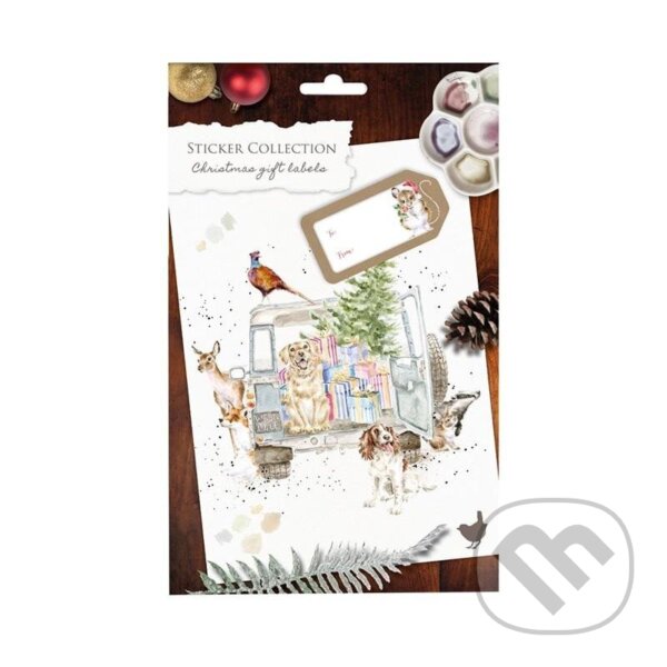 Samolepky Wrendale Designs, 60 ks - Vánoční visačky Aladine